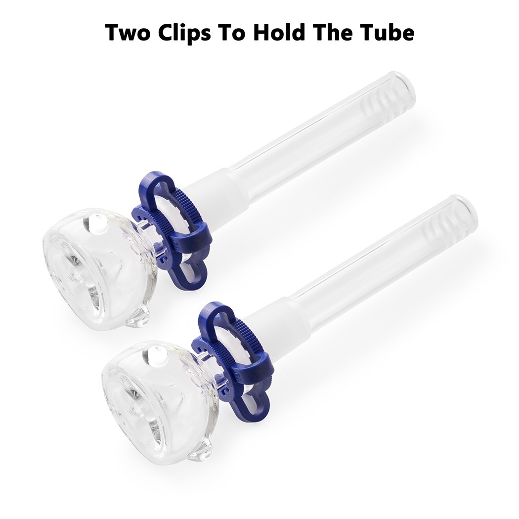 2-Pack 4.3 » 14mm Glass Downstem and Round Male Bowl Piece for Glass Bong