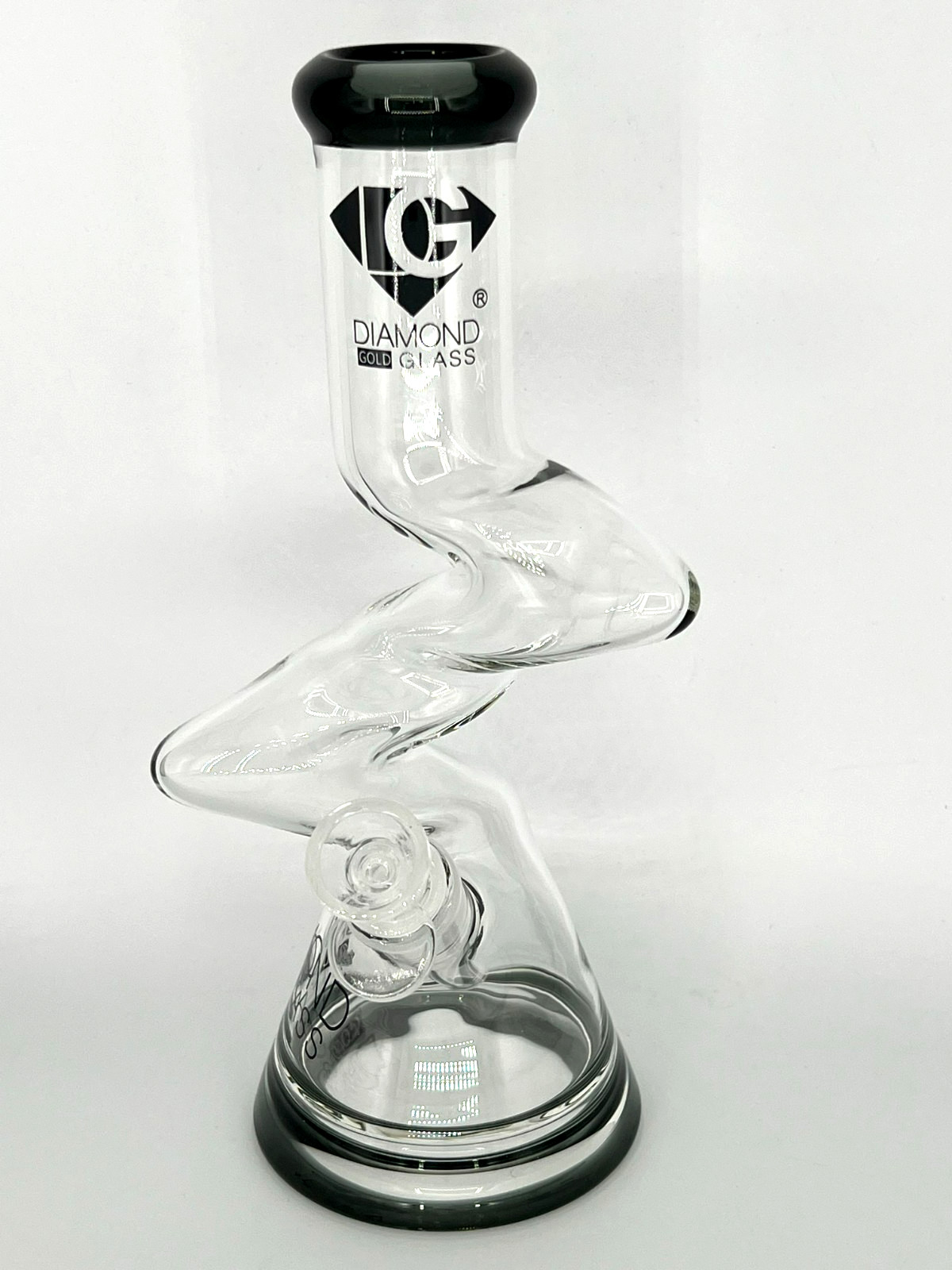 10&Prime; DIAMOND GLASS ZONG ZIG ZAG BEAKER BONG PIPE BOROSILICATE THICK GLASS-2 GIFTS