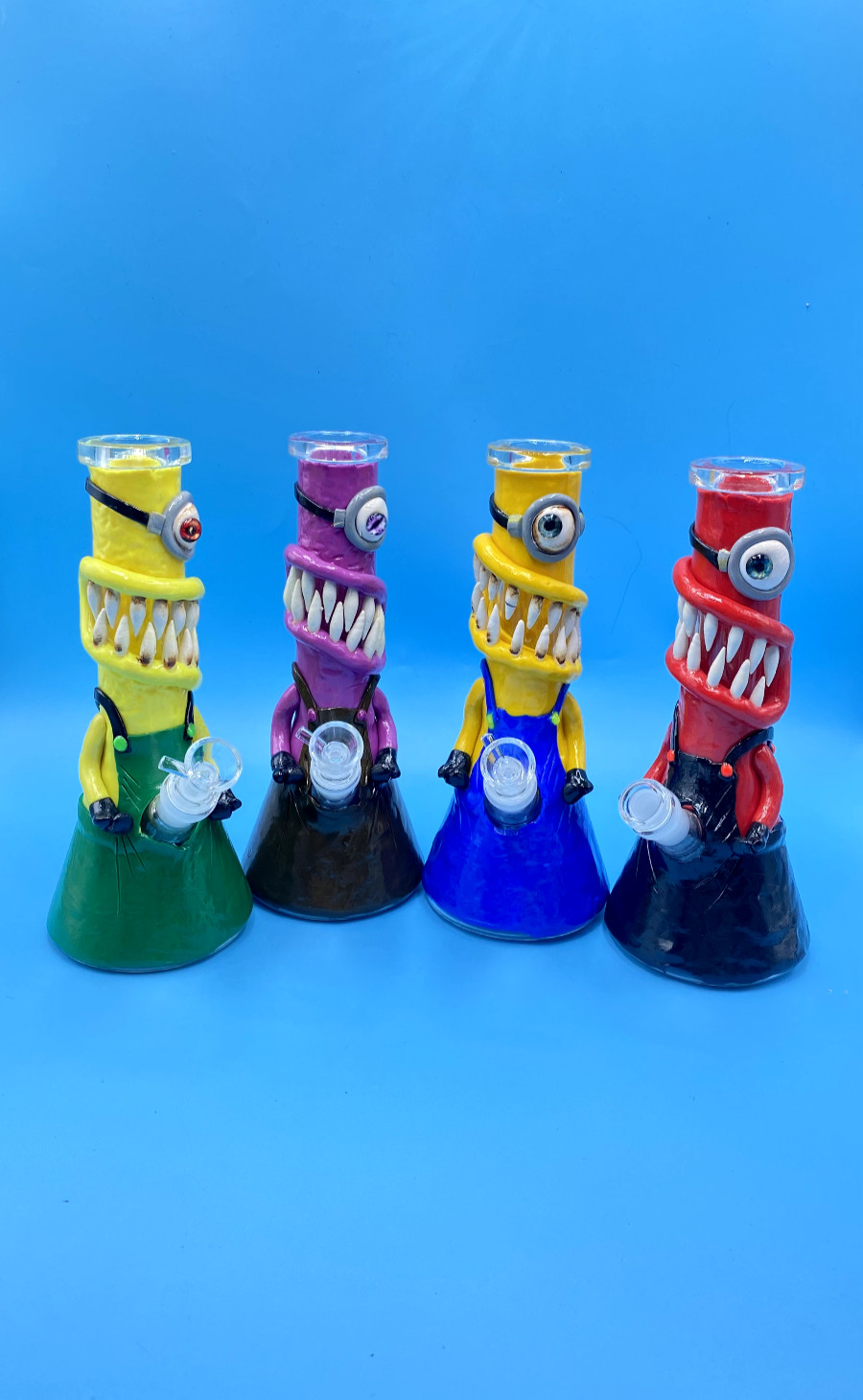 10&Prime; Extra Thick Mean Monster Water Pipe Bong Free Glass bowl and Downstem Rare