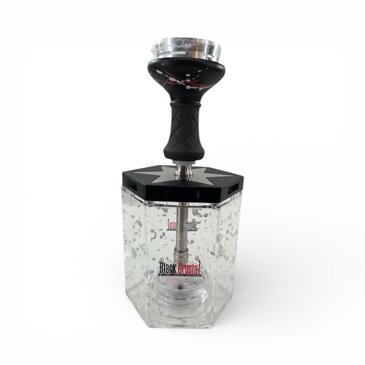 Golden Desert Premium Modern Hookah LED Acrylic Base Silver Flake Design