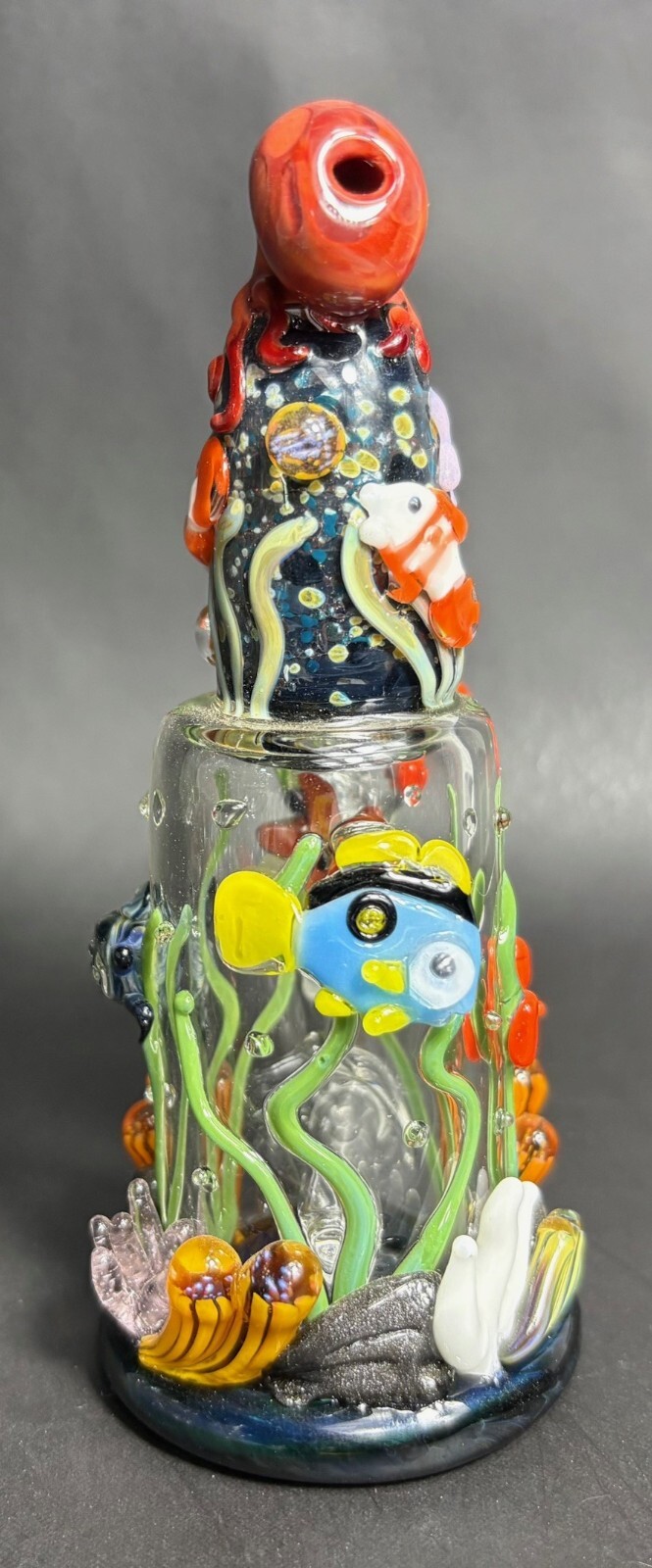 Empire Glassworks Octopus Heady, Worked 10mm Mini Rig Perc w/ Nail & Dome – USA