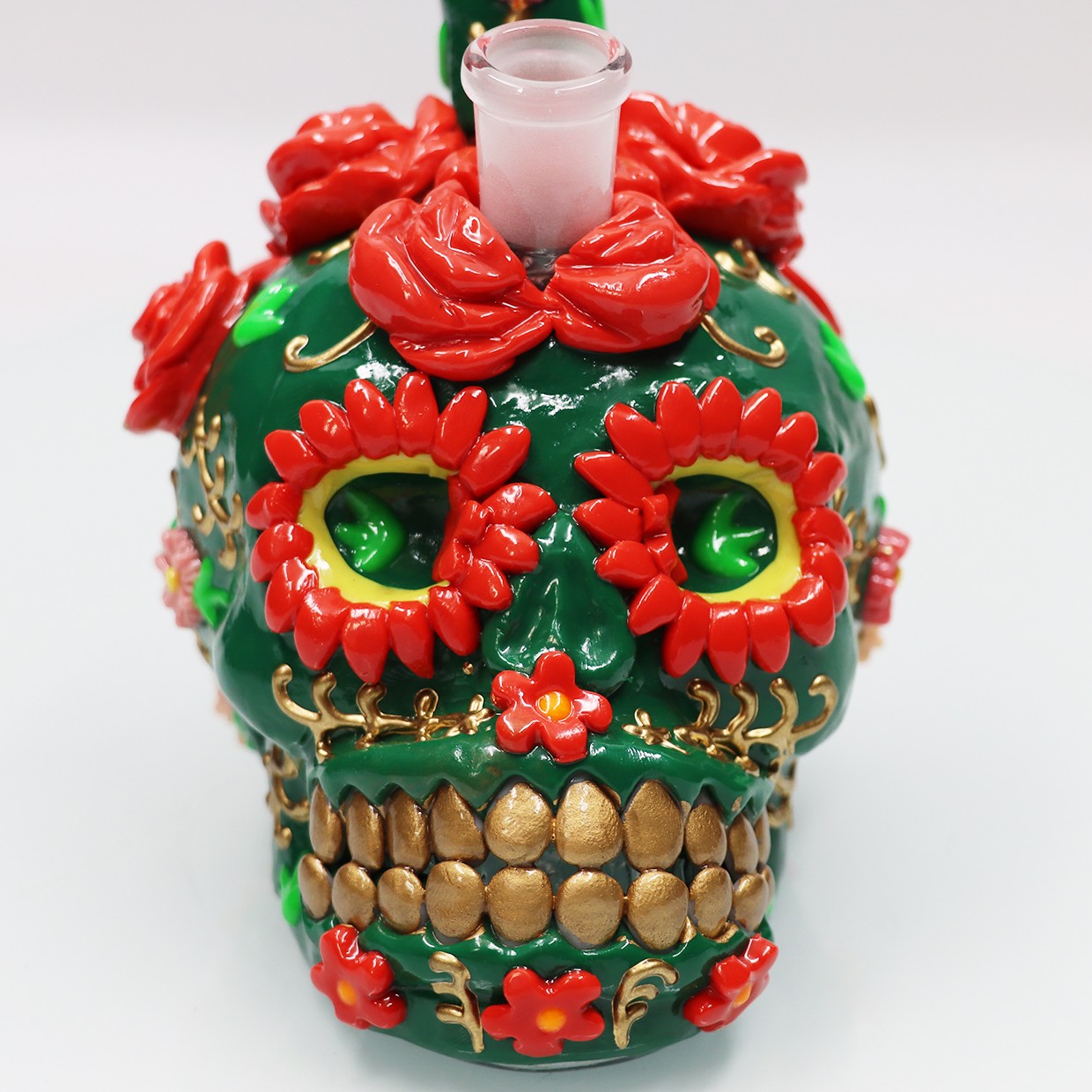 6 » MONSTER Skull Bong Glass Water Pipe Smoking Hookah Mini Bong *Halloween*14mm