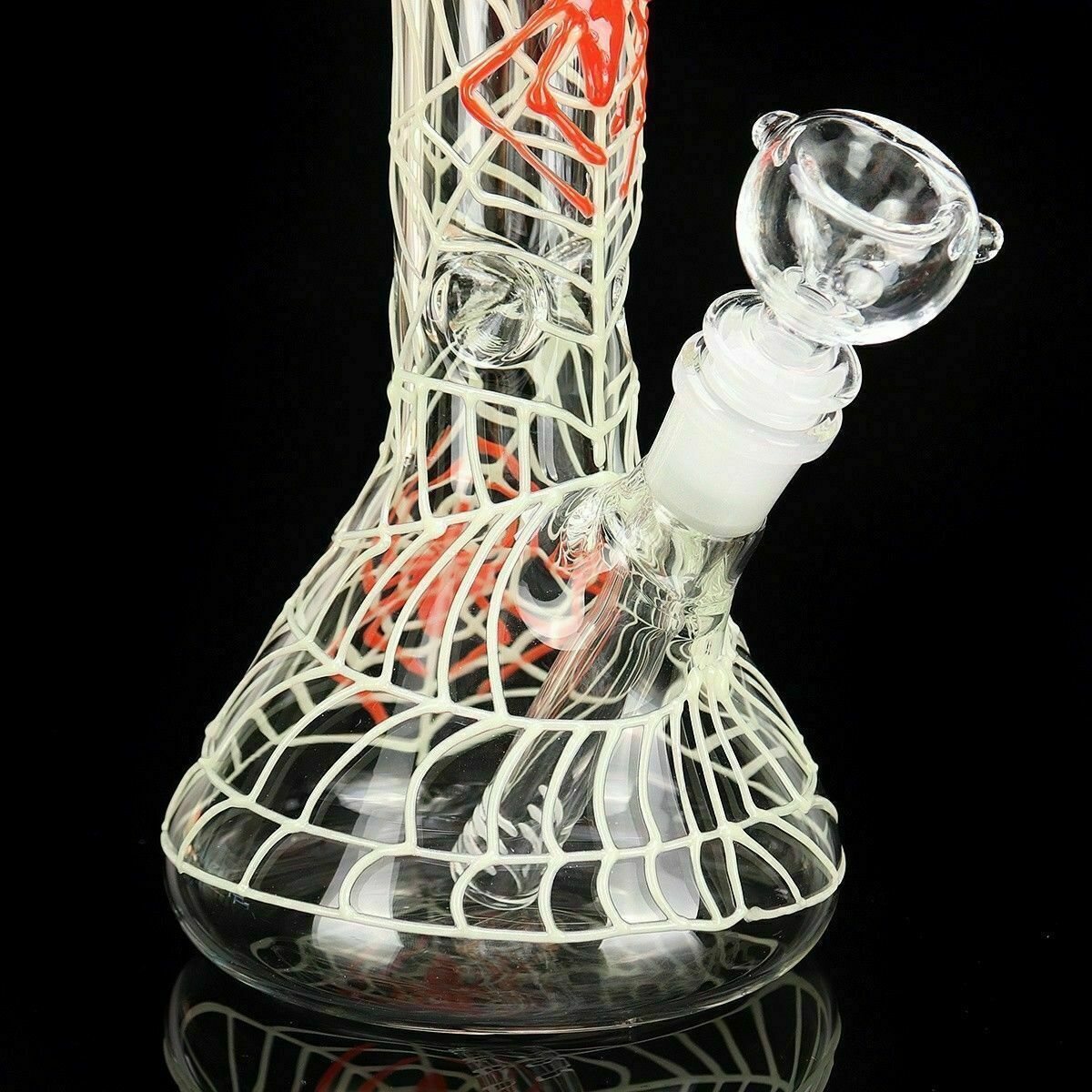 11&Prime; Glow In the Dark Spider Web 🕷 Glass Hookah Tobacco Bowl Water Pipes Bongs