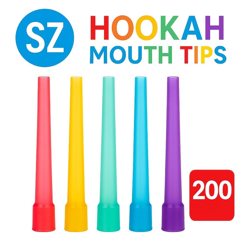 200 pcs 3.5&Prime; Mixed Color Hookah Disposable Mouth Tips Individually Wrapped