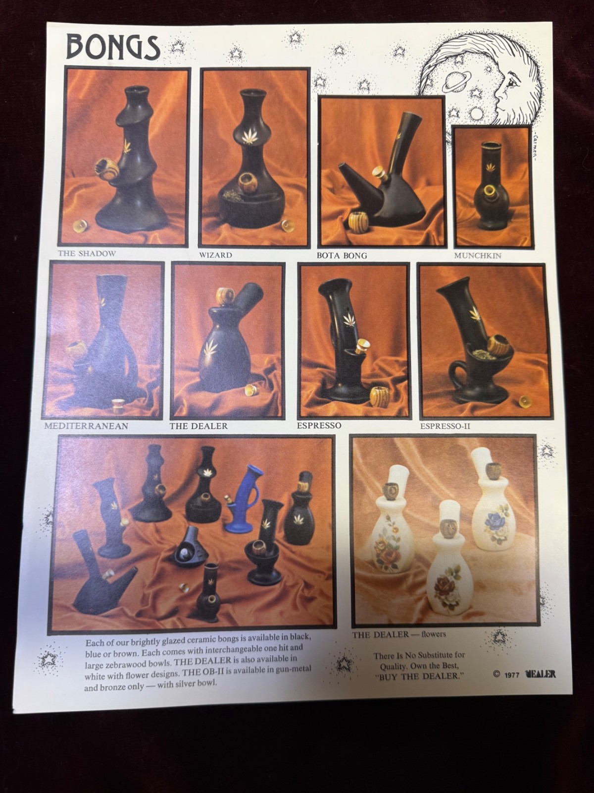 THE DEALER Vtg Collectable Unused Ceramic Orange Rose&rsquo;s & Purple Daisy Bong