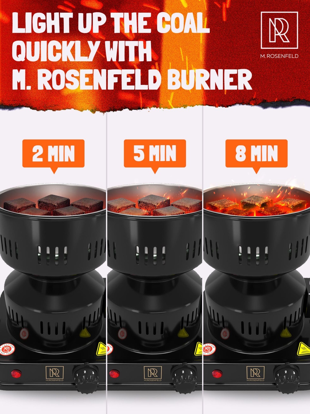 M. ROSENFELD Hookah Coal Burner 450W + Tongs – NEW Hookah Starter