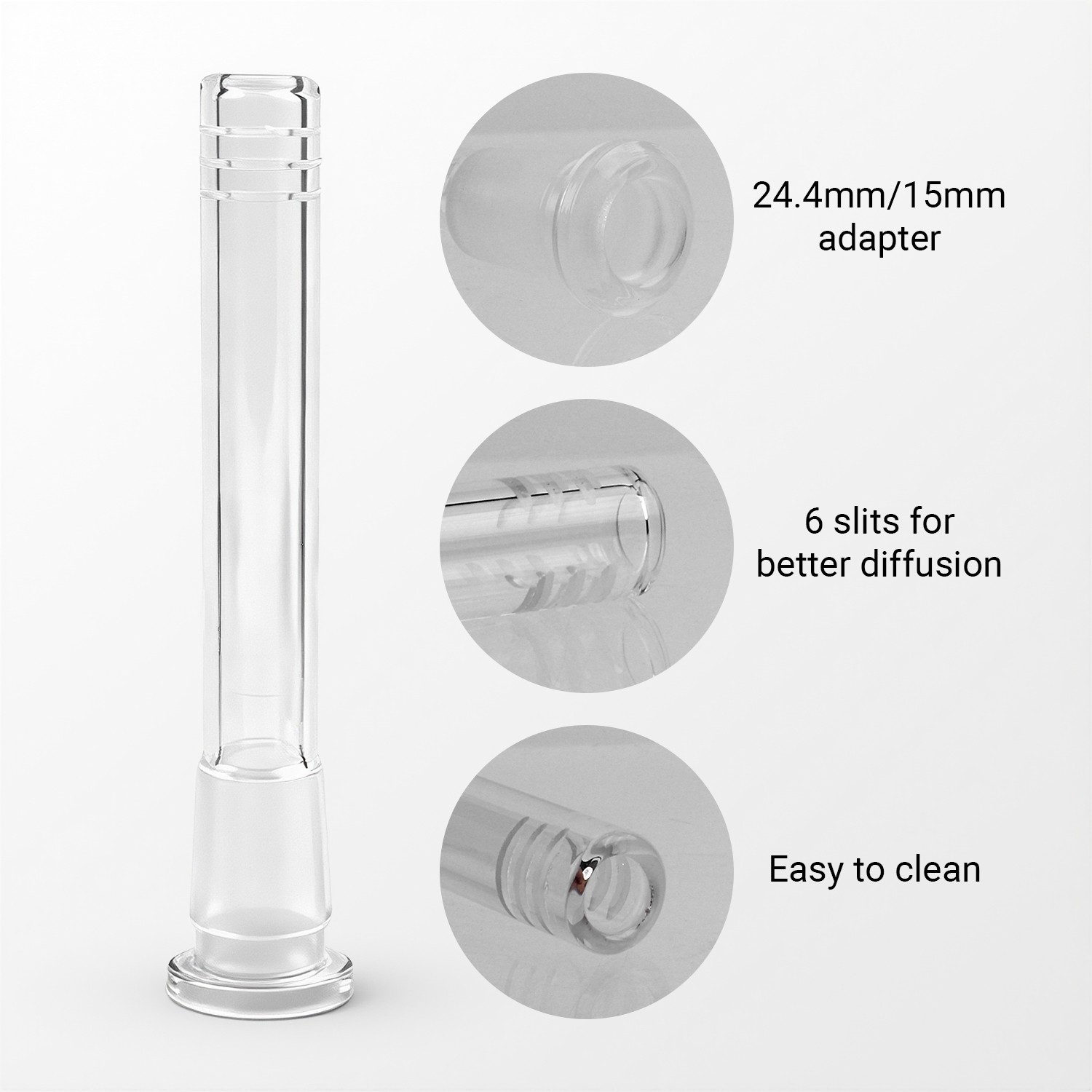 3Pack 4&Prime; (insert 2.8 ») Downstem +2Pack 14mm Male Round Bowl-U.S. Shipping