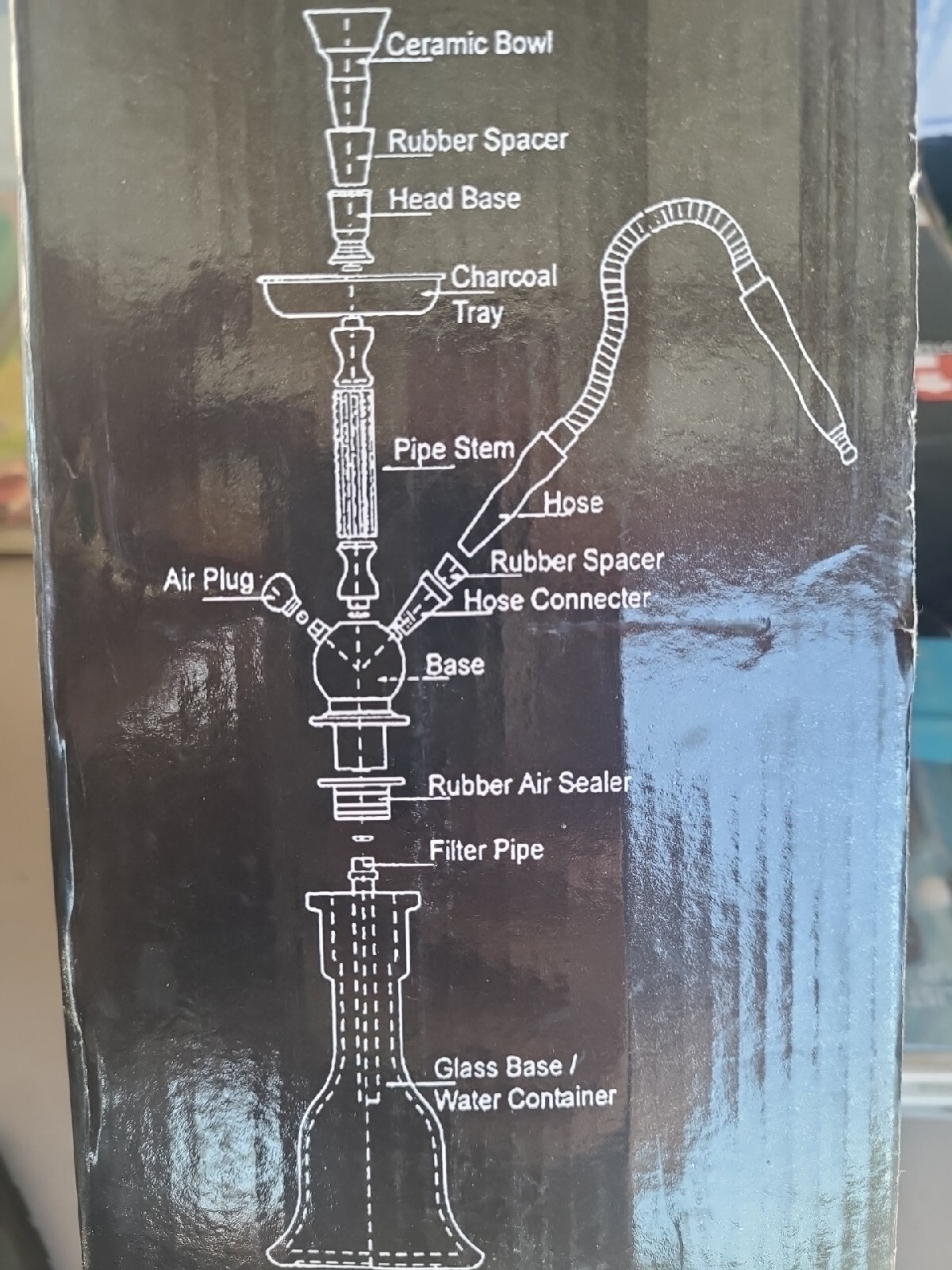 Hoowa 17” Hookah jet bkack Color New in Box