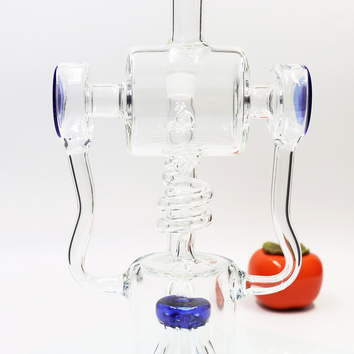 13inch Glass Waterpipe Bong Pipe Double Recycler Smoking Pipes Gray Color