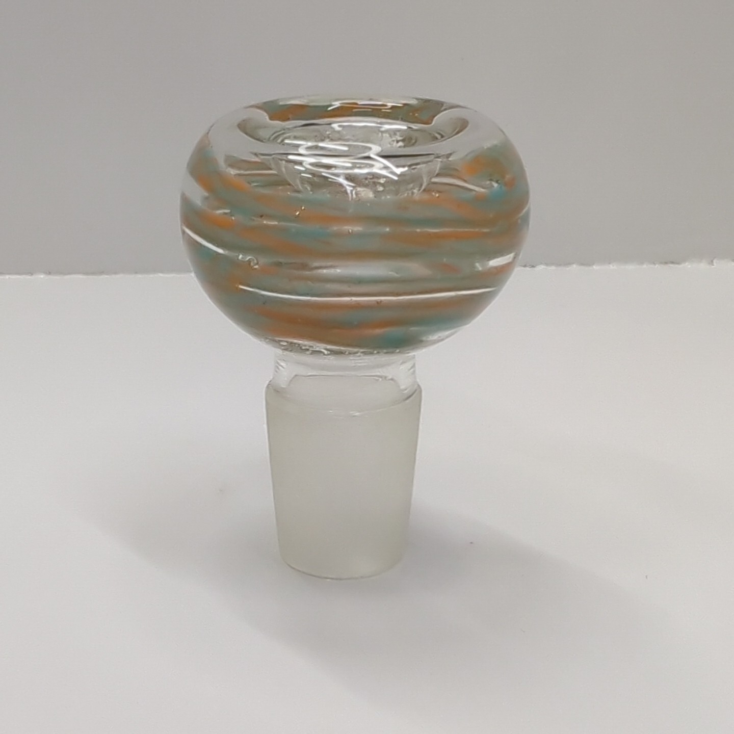 18mm Male Blue & Orange Glass Tobacco Water Pipe Bubble Bowl Replacement Piece