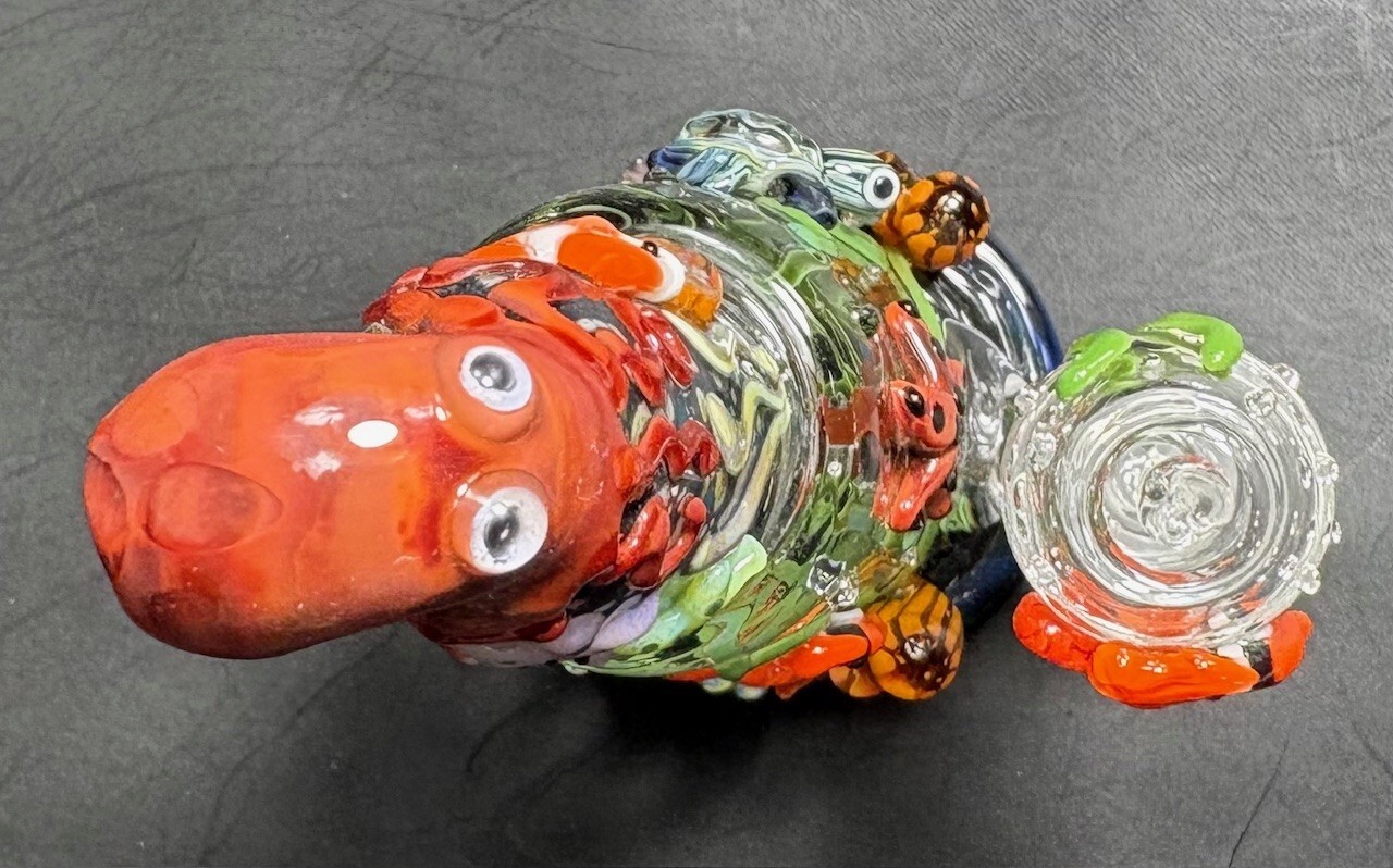 Empire Glassworks Octopus Heady, Worked 10mm Mini Rig Perc w/ Nail & Dome – USA