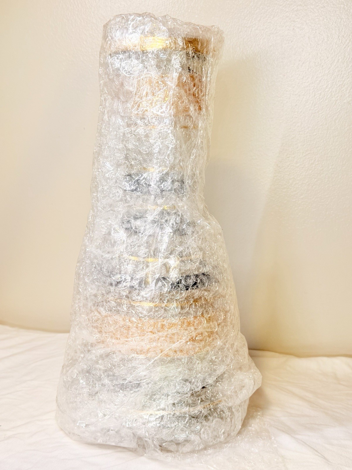 Clear Glass Hookah Base Vase Gold & Black Decorative Design New