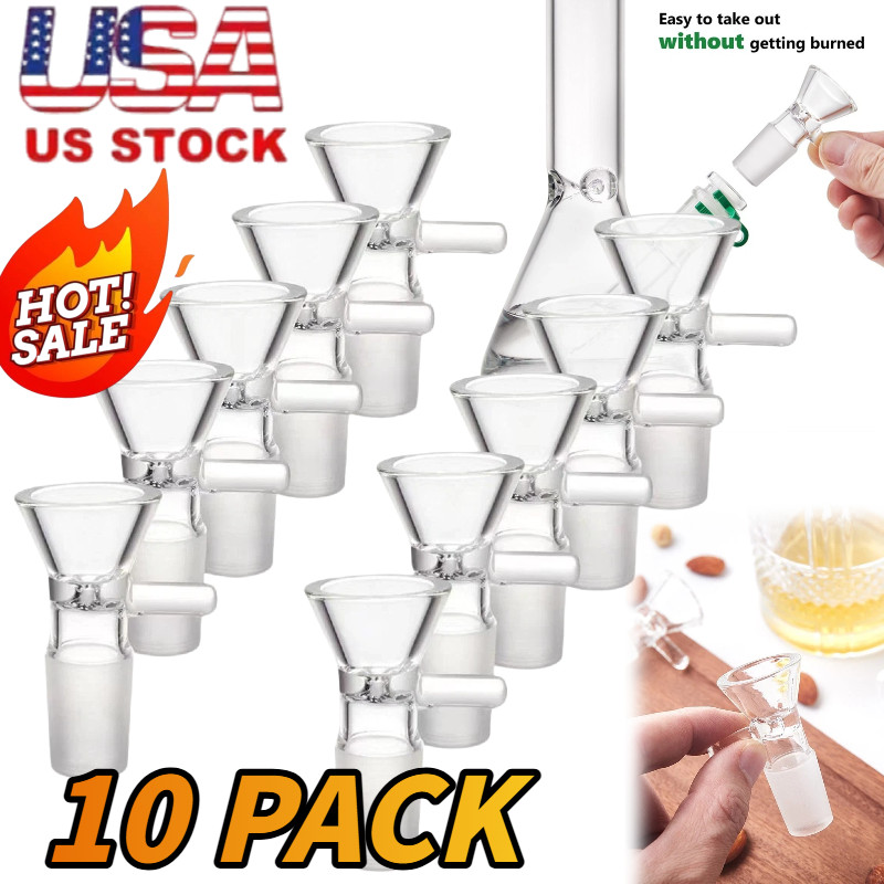 10 Pack – 14mm Male Glass Bowl for Water Pipe and Bong Replacement Heads,US SHIP