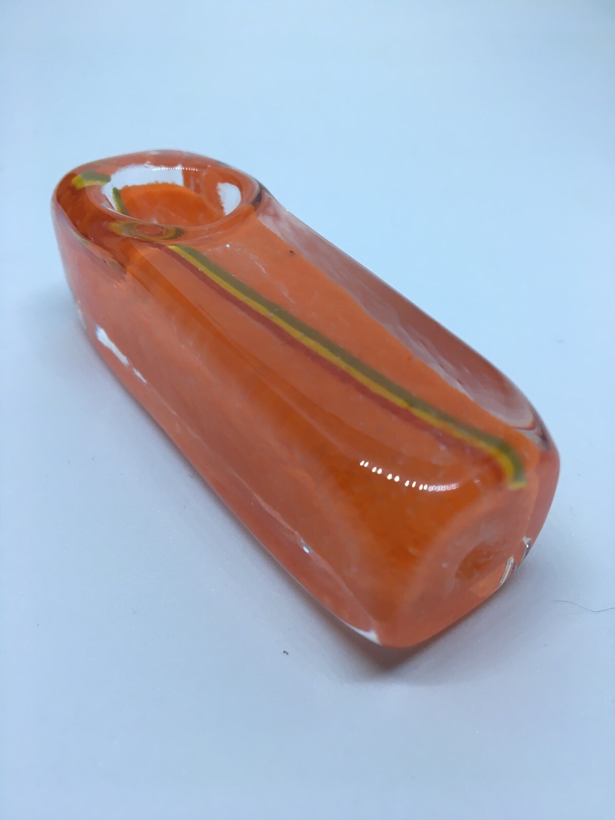 HEAVY SQUARE HAND PIPE 3” CUBE XC20O TUBE USA MINI BLOWN GLASS TOBACCO SMOKING 1