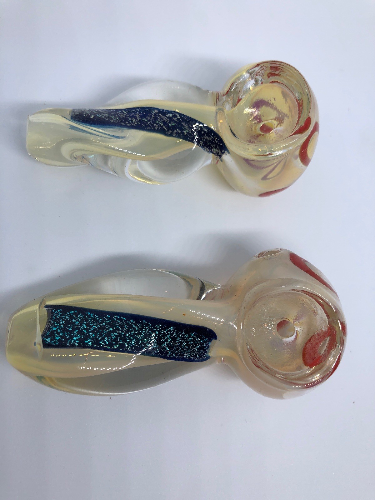 USA TOBACCO SMOKING GLASS PIPE 2.5” TWISTED BODY FLOWER DICRO PEANUT GLASS SPOON