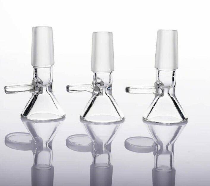 Premium 3X 14mm Male Glass Bowl Handle Piece Replacement for Water Filter Bongs