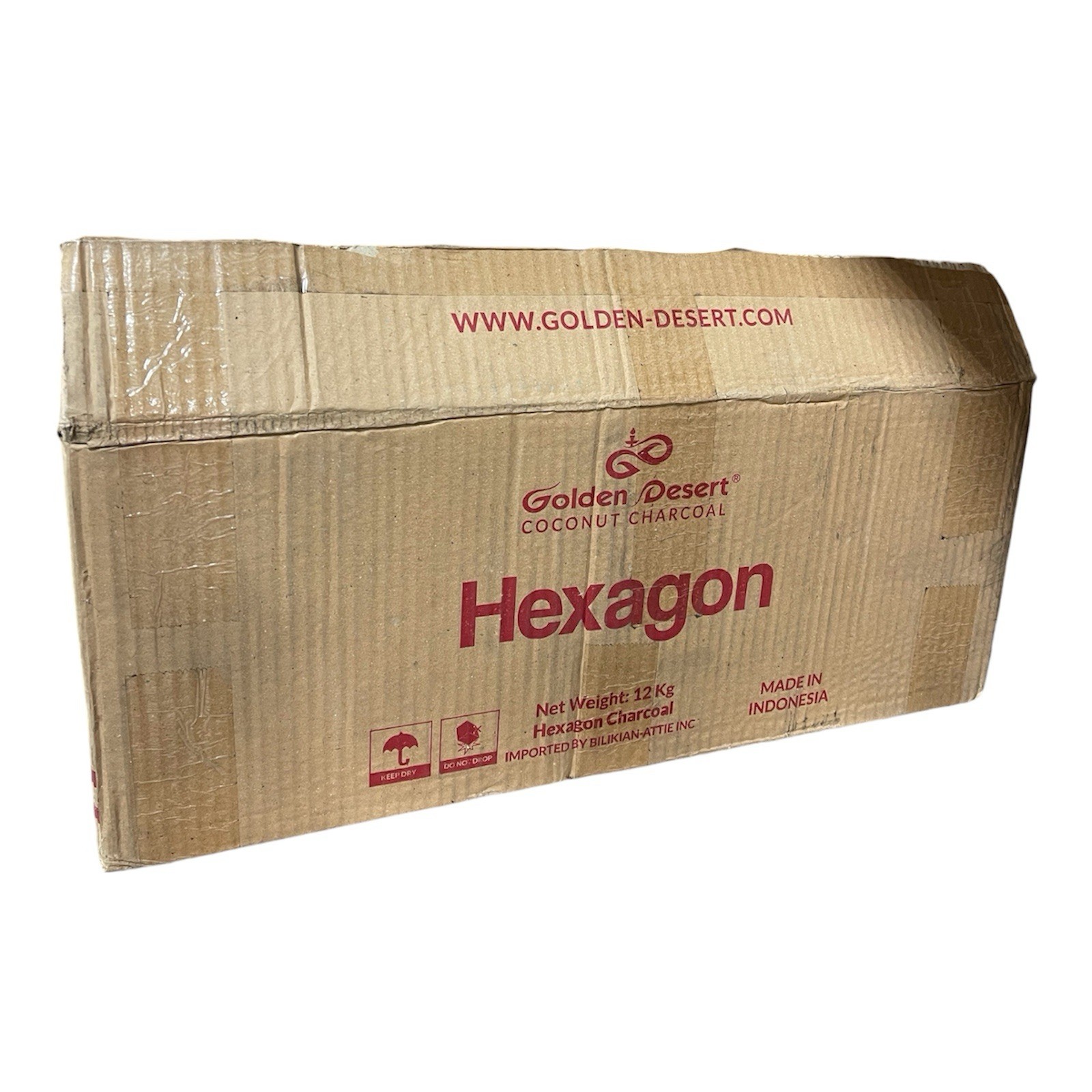 1 case Of HEXAGON COCONUT CHARCOAL Golden Desert 12kg 768pcs
