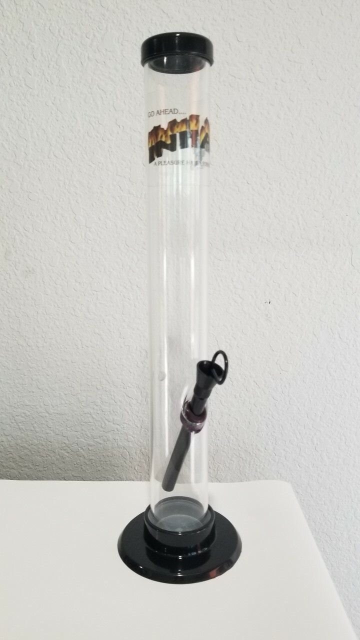 INHALE®️ 1.5X12&Prime; STRAIGHT ACRYLIC HOOKAH WATER PIPE WITH A THUMB CARB US MADE