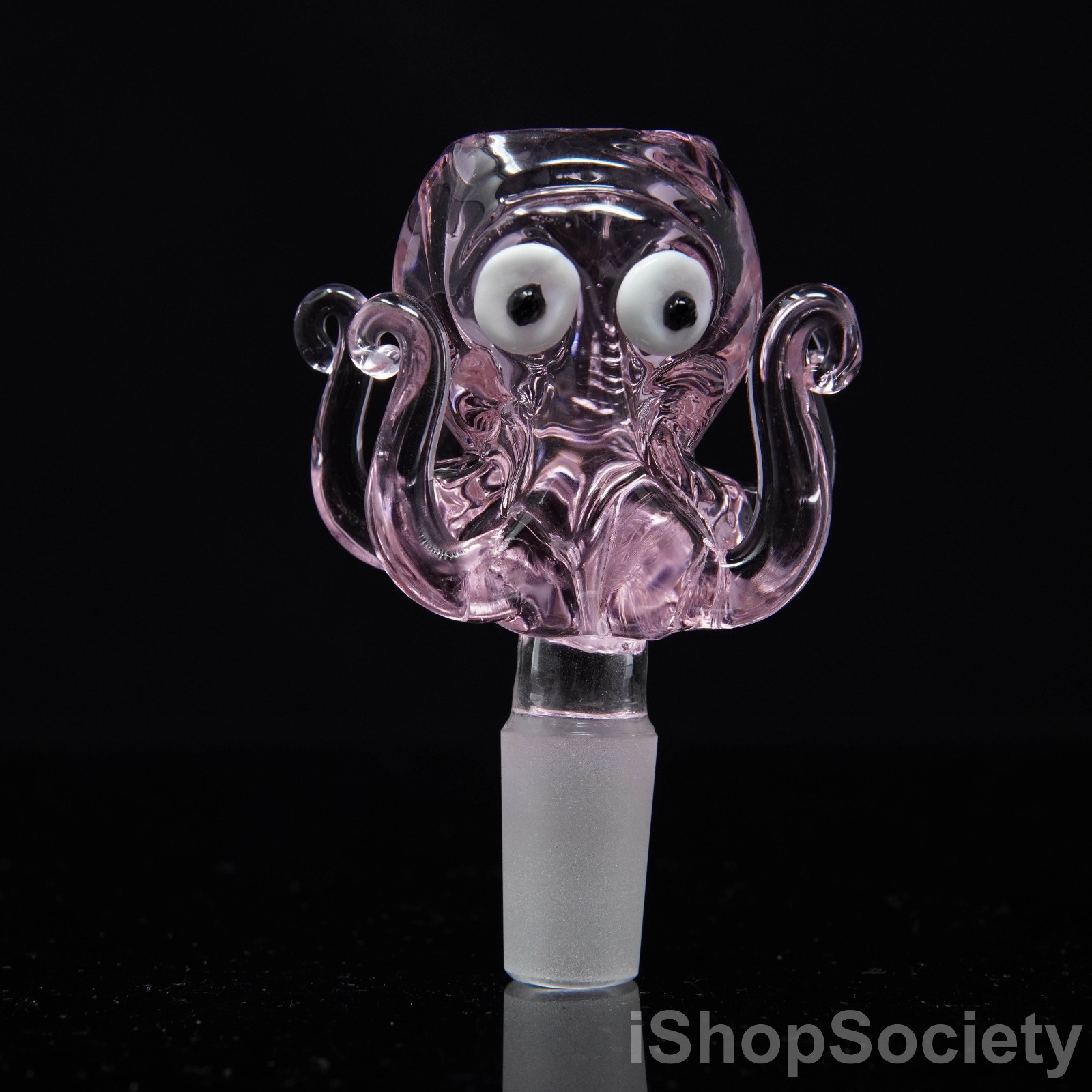 3&Prime; Octopus Glass Slide Bowl 14mm Water Pipe Hookah Head Piece Thick Bowl PINK