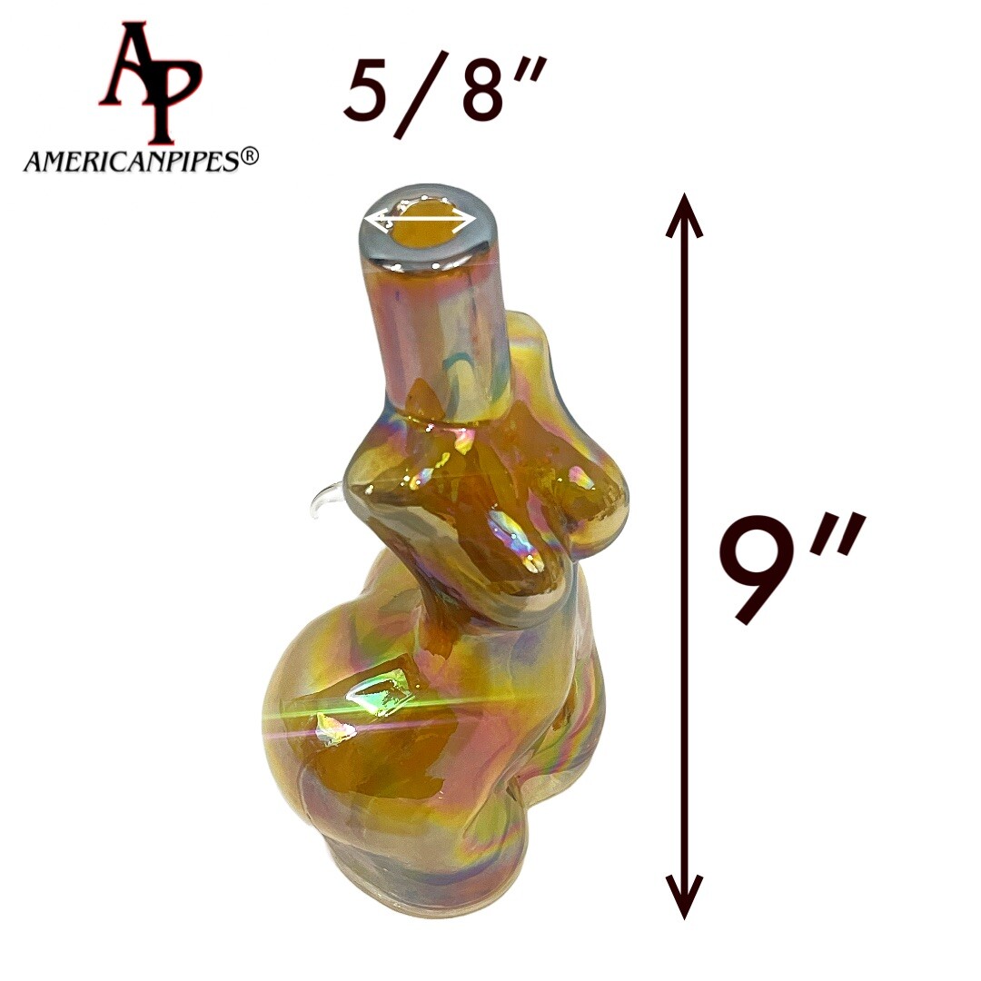 9” Sexy Lady Water Pipe/ Heavy Soft glass Pipes By INHALE & AmericanPipes