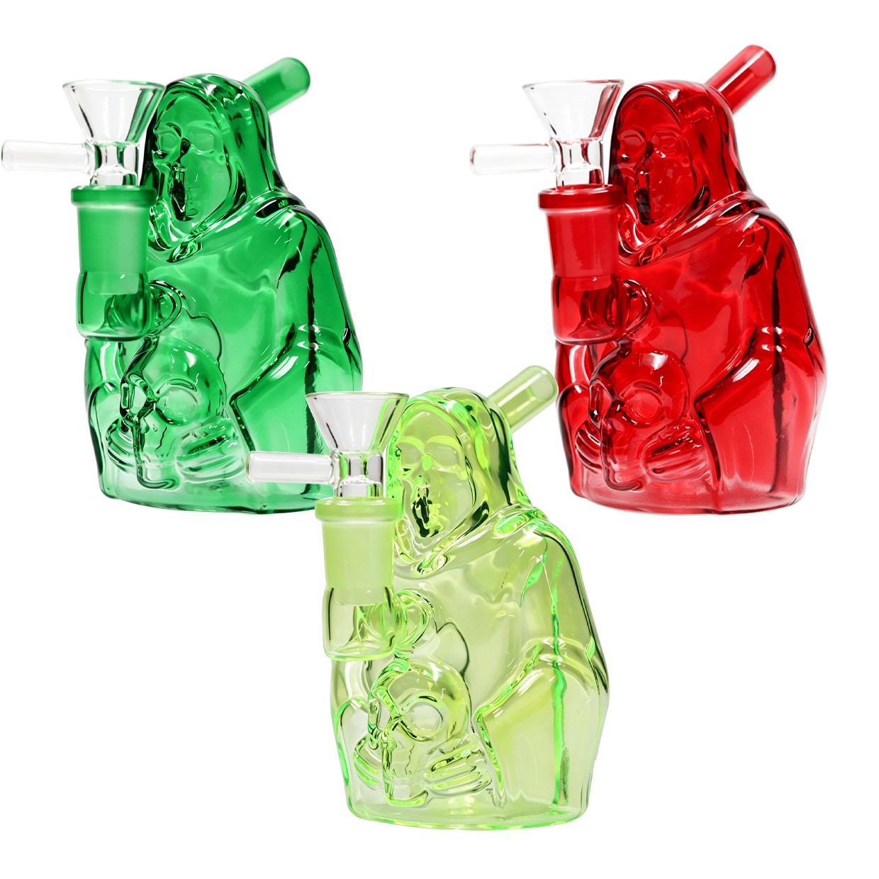 Random Skull 5&Prime; Glass Bong and Water Pipes Smoking Bubbler Mini Bong 14mm bowl