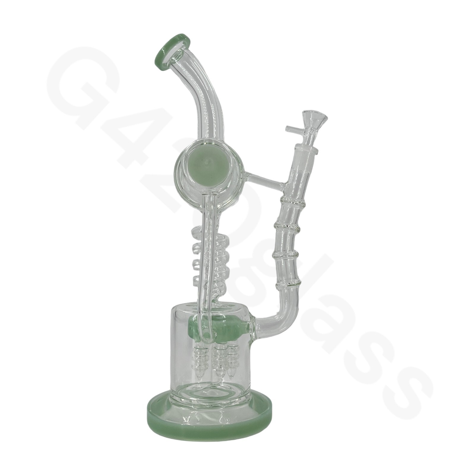 🔥 18 Inch Lookah Glass Twisted Recycler with Multiple Chamber Pipe Hookah Bong