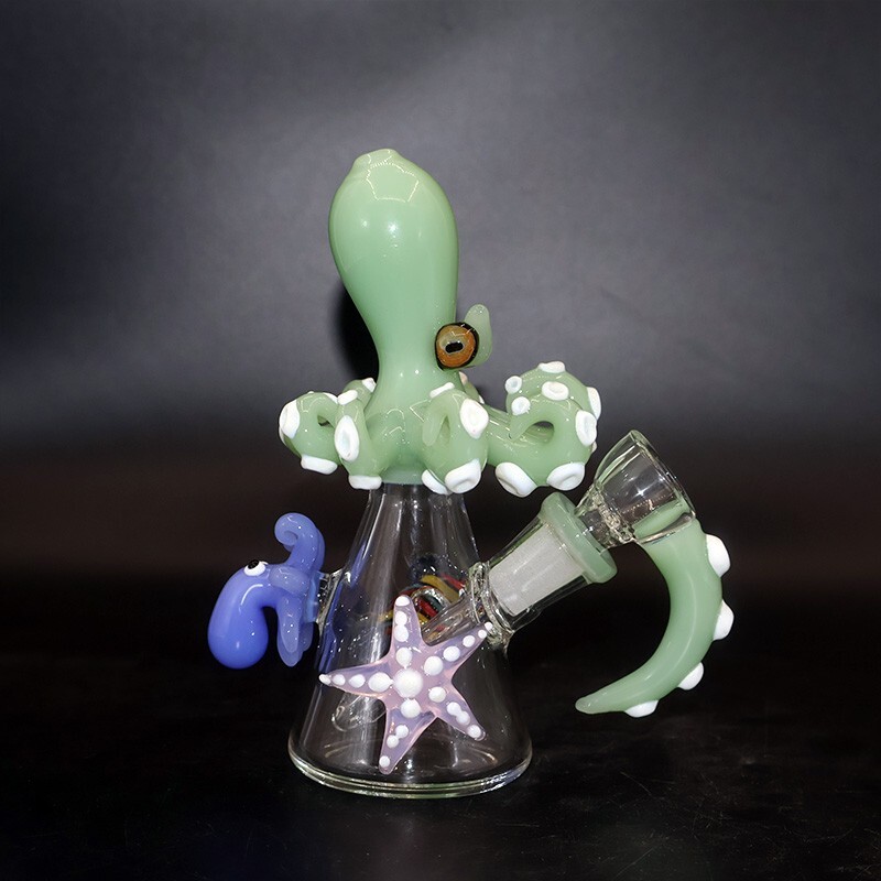 5.7&Prime; Octopus Glass Bong Gravity Beaker Hookah Percolator Tobacco pipe w/Bowl