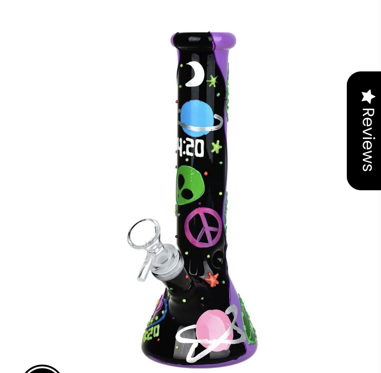 The Real!! 9.5 ☮️inch Glass Bong Water Pipe Smoking Bong Beaker + Bowl 👽🛸