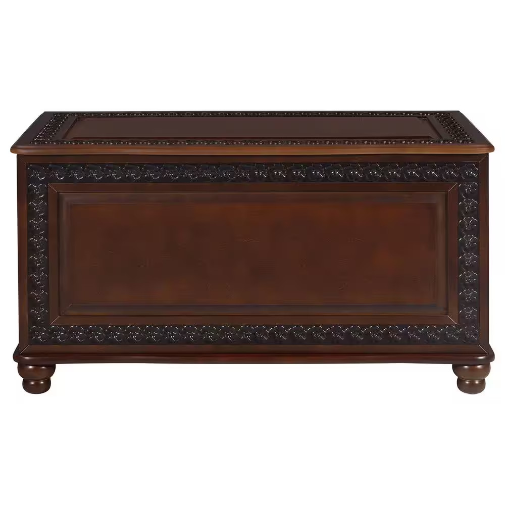 Finlay Deep Tobacco Trunk with Flip Open Storage 40 In. W