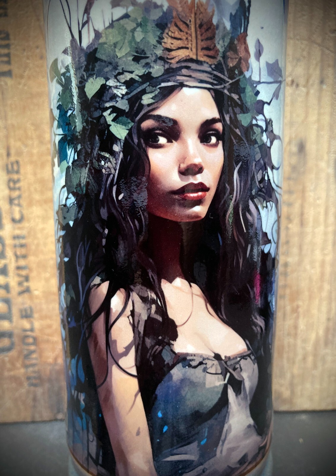 Ceramic Bong Hookah Bubbler Pipe Woods Forest Woman Nature Girl Spirit Nymph Pot