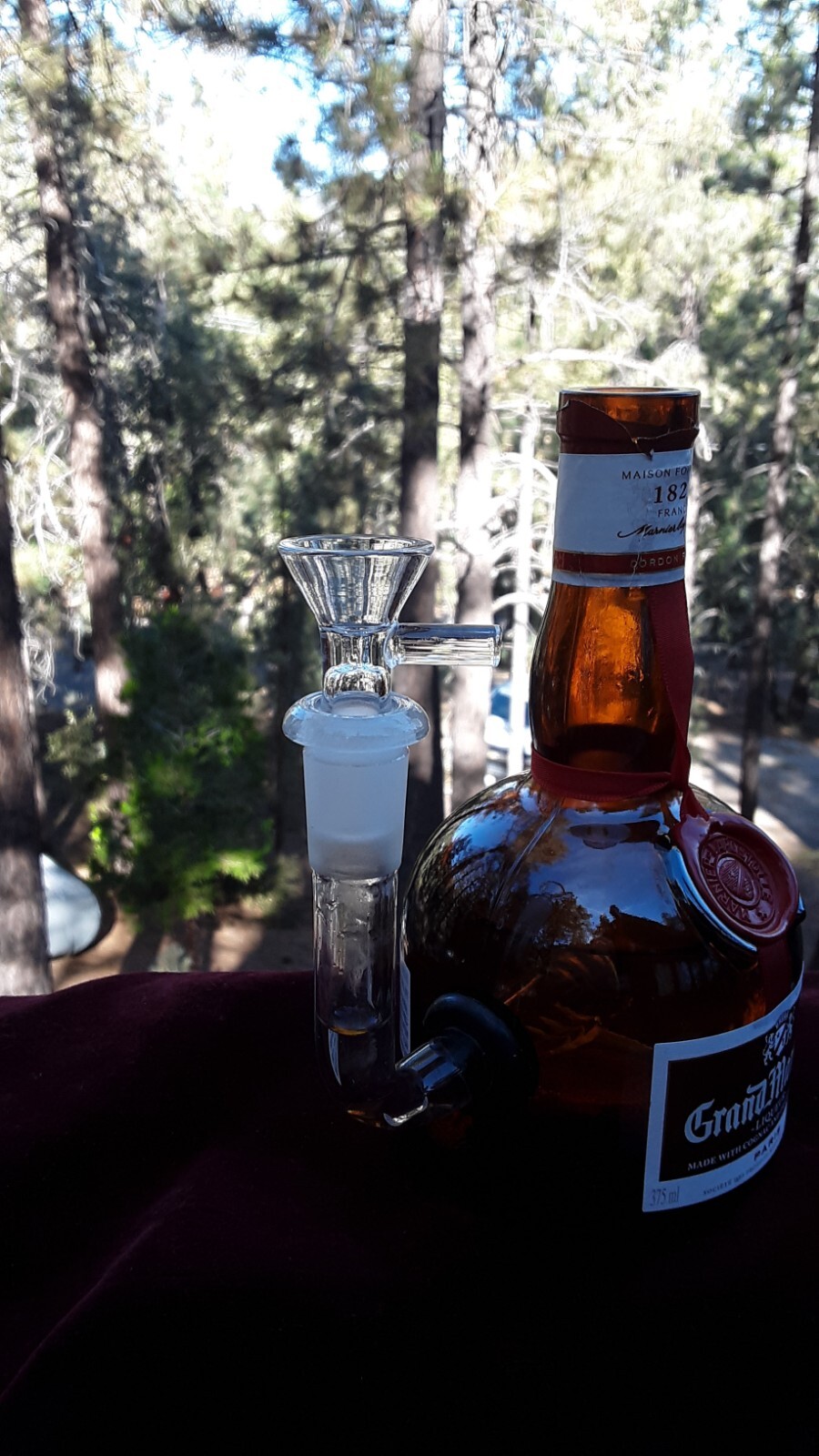 Sale! Only $22 Grand Mariner « Travel Bong » Mini Bubbler! Liquor Bottle Bong!
