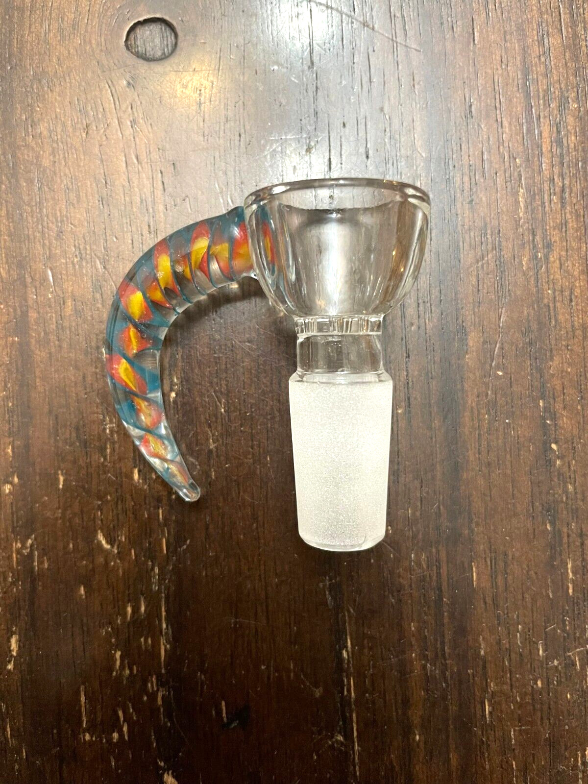 14mm Glass Big Horn Bowl Pipe Clown Twist