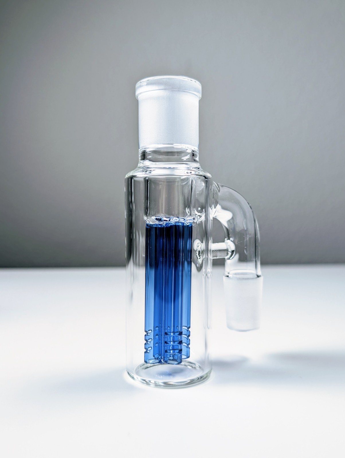 Premium Thick 18mm 90° Blue Quad Tree Perc Ash Catcher Tobacco Water Pipe Bong