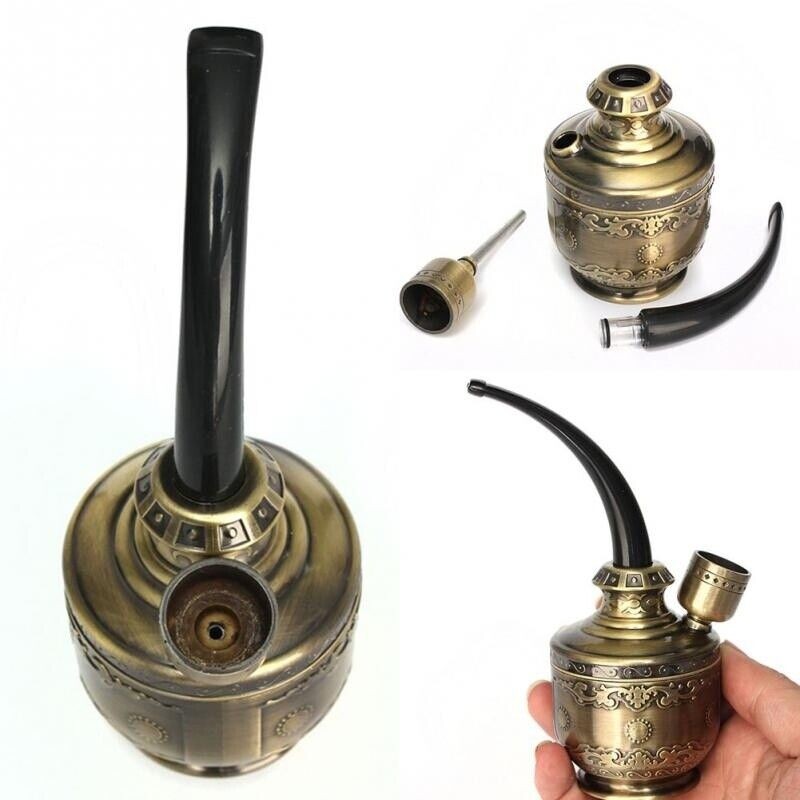 Mini Bong Herb Smoke Pipe Tobacco Smoke Hookah Shisha Nargila Bronze Chic