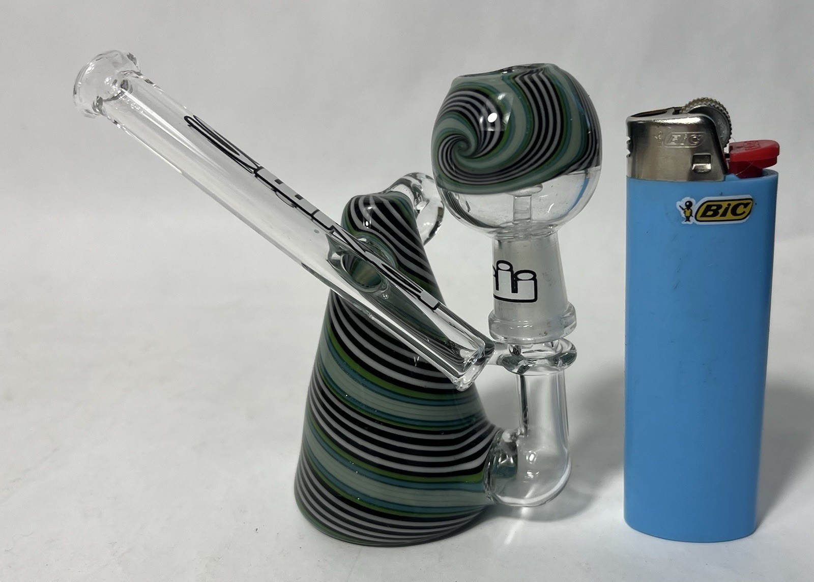 Silika Glass 10mm Micro Cone Oil Rig With Heady Bubbler & Dome, Nail Included