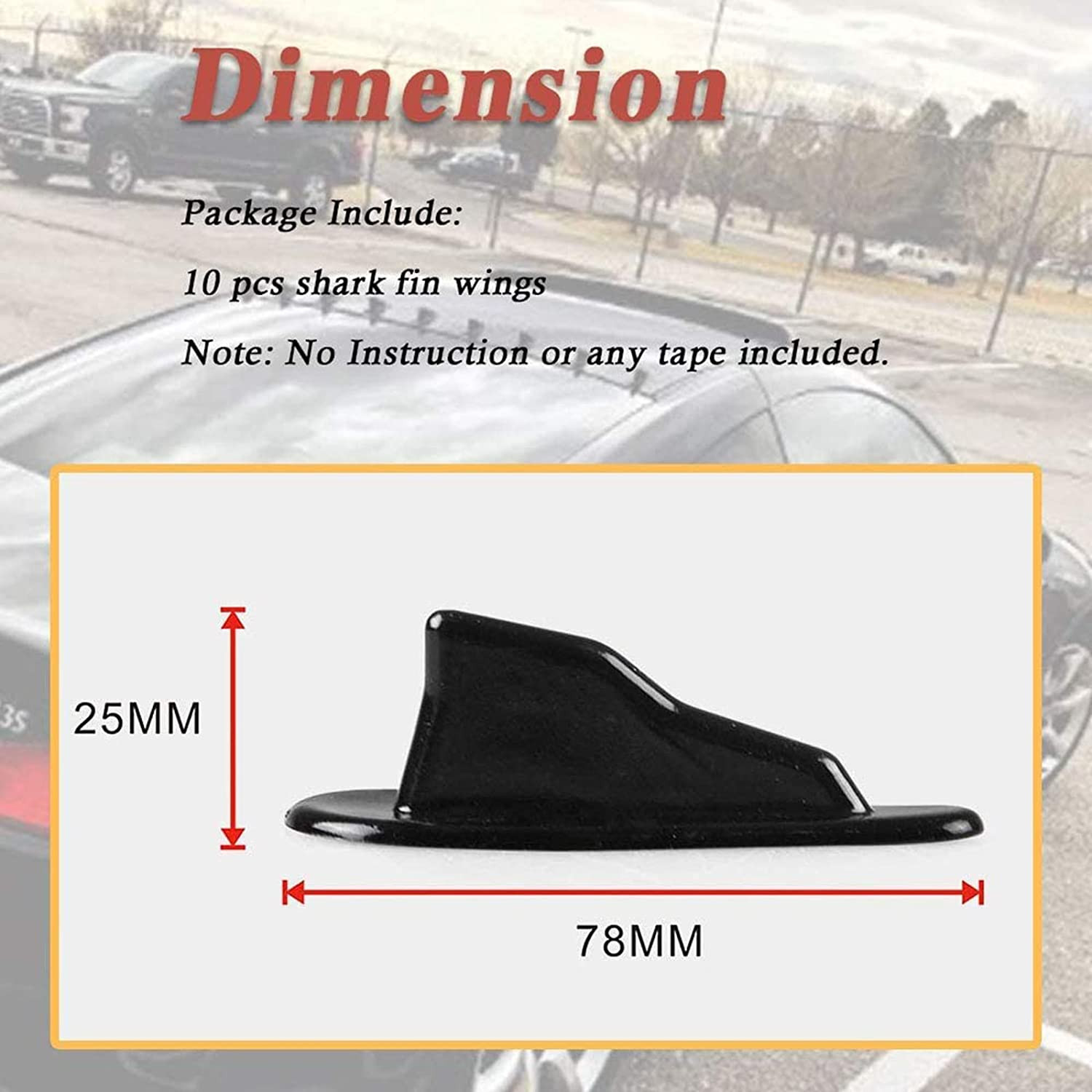 10Pcs/Set Diffuser Shark Fin Kit Compatible with Spoiler Roof Wing Air Vortex Ge