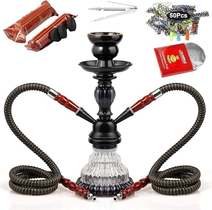 TANYA Hookah Kit – 2 Hose | Black | Complete Set | FREE Shipping