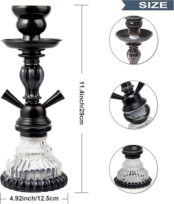 TANYA Hookah Kit – 2 Hose | Black | Complete Set | FREE Shipping