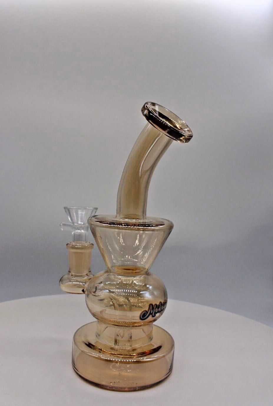 7 inches Silver Portable Mini Glass Bong Water Pipe Hookah 14mm Bowl Mocoya