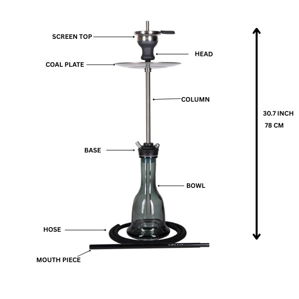 Amy Deluxe German Hookah Shisha Set, Unio 004.01 (Silver-black)
