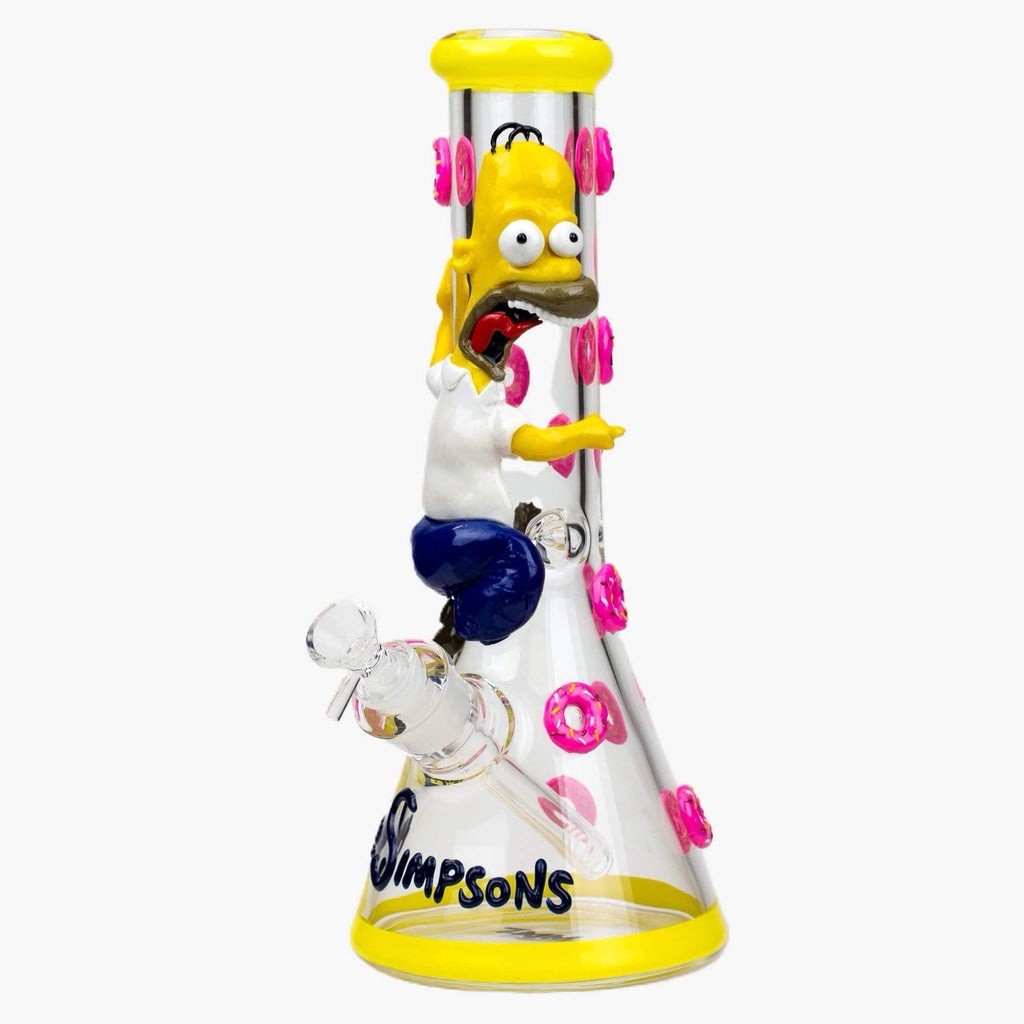 Simpsons Glass Bong Glass Water Pipe Smoking Beaker 14MM Bowl Glass Pipe Smoking