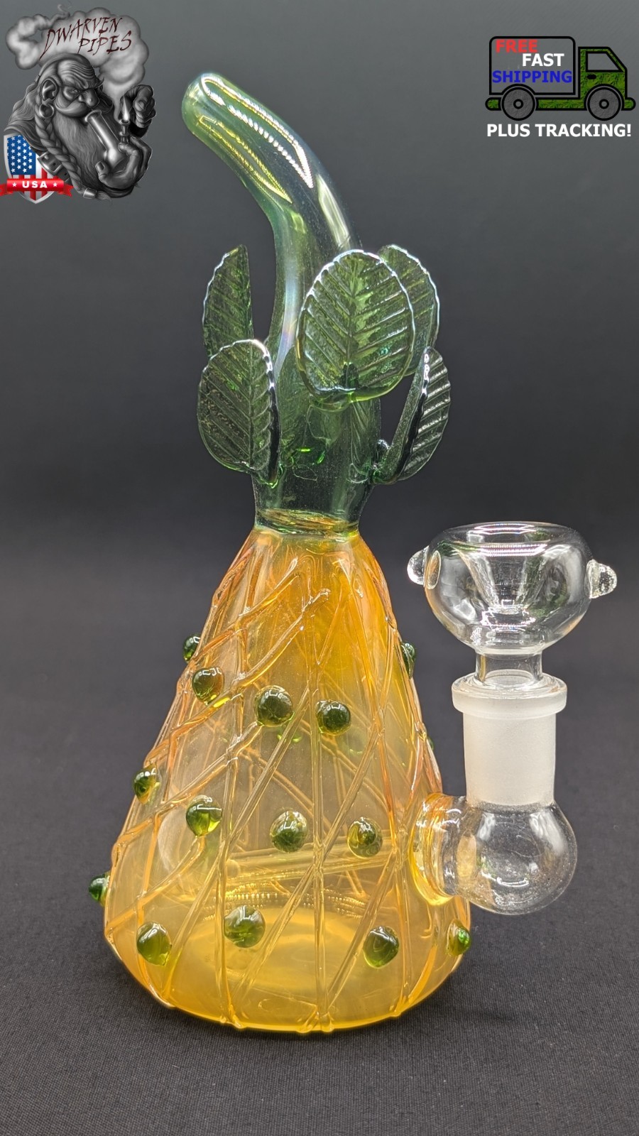 7.5&Prime; Inch Glass Hookah Water Pipe Bong Pineapple
