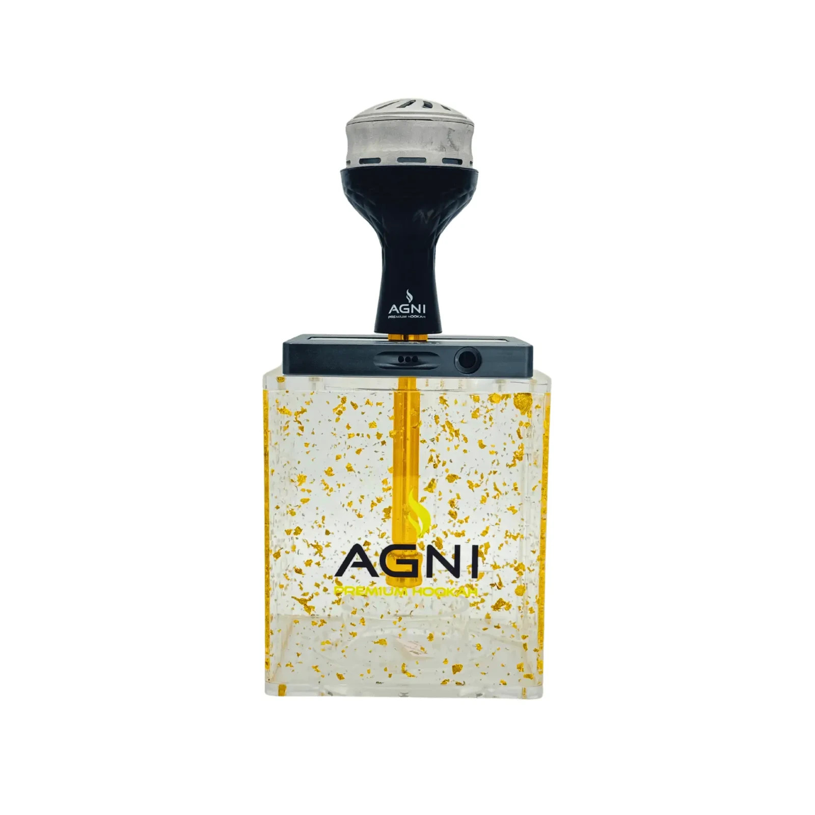 AGNI Rock Premium Hookah | LED Glass | Titanium | 12&Prime; | FREE Shipping