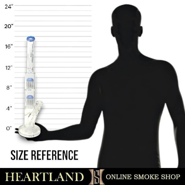18&Prime; Bougie Thick HEAVY DUTY Glass Straight Tube Beaker Bong – TREE PERC – BLUE