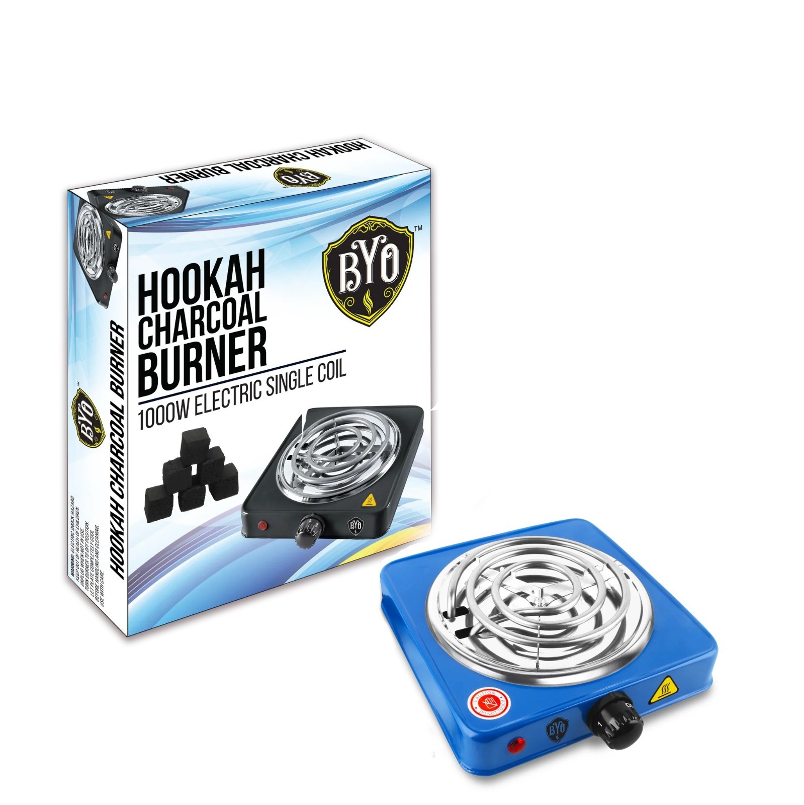 B.Y.O Hookah Charcoal Burner Hot Plate – 1000W Single Coil | Mix & Match Colors