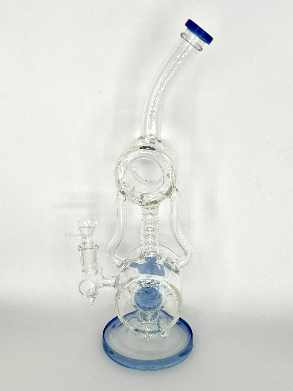14&Prime;BIG SMOKING RECYCLER COIL & PERC BONG-14MM BOWL-2 LBS THICK GLASS-2FREE GIFTS