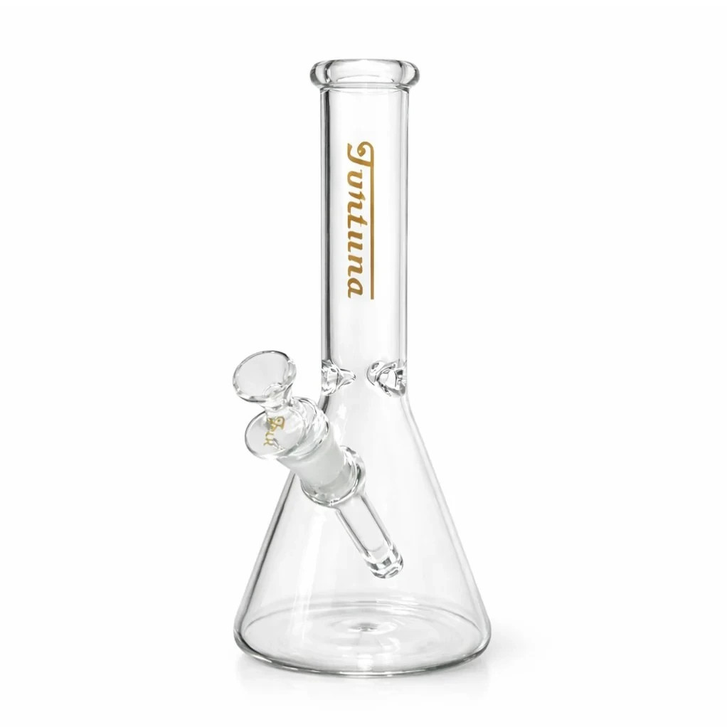 Fortune | 10&Prime; Glass Beaker Bong | 5mm Glass Water Pipe Bubbler (GOLD)