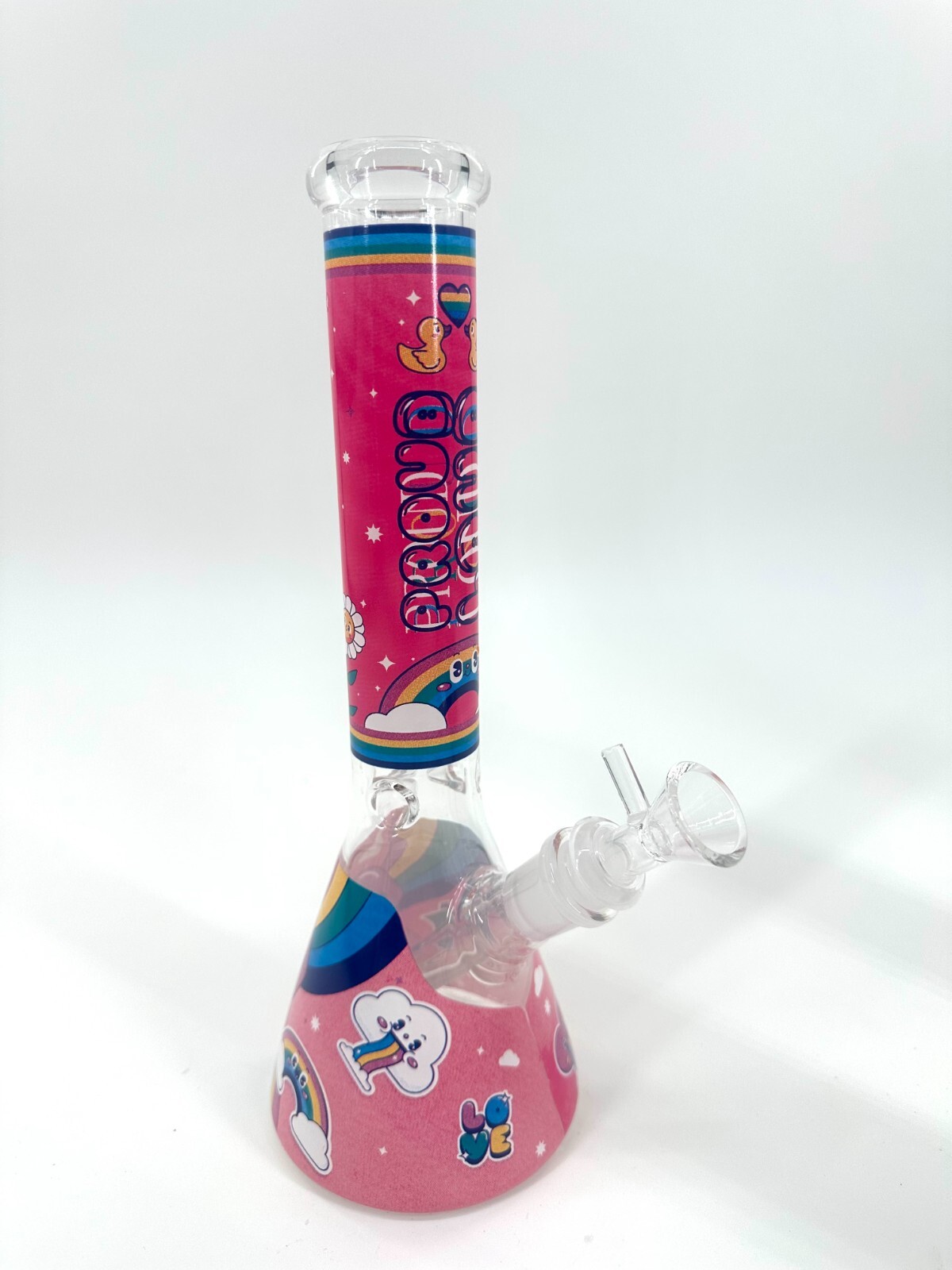 11&Prime; Cute Cartoon Heavy Glass Bongs Filter 14mm Bowl Bubbler Girls Gift