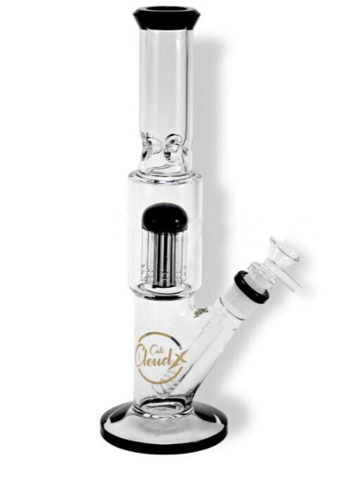 13&Prime; Black Cali Cloud Tree PERCOLATOR Recycler Tobacco Smoking Glass Water Pipe