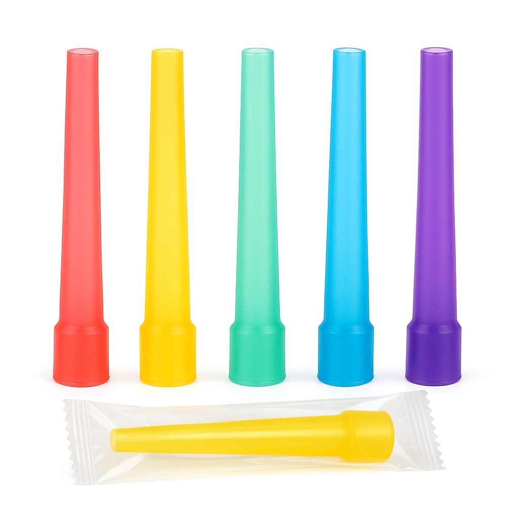 200 pcs 3.5&Prime; Mixed Color Hookah Disposable Mouth Tips Individually Wrapped